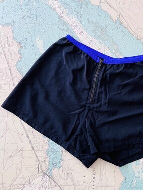 Vintage 90s Haddad Nylon Shorts with Zipper Fly